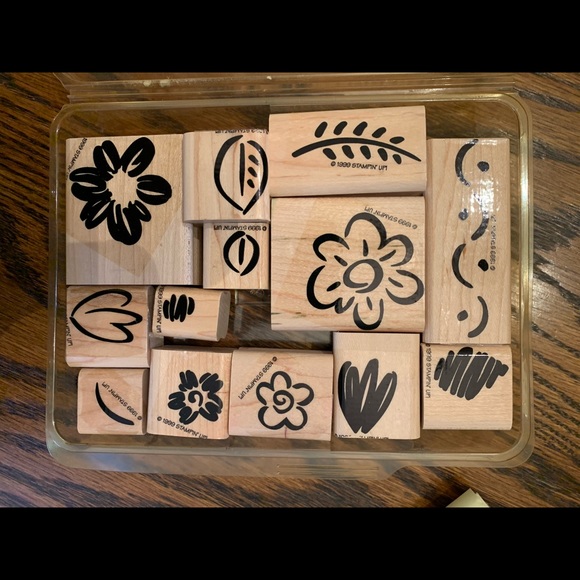 Fanciful Flowers rubber stamp set - Picture 1 of 4